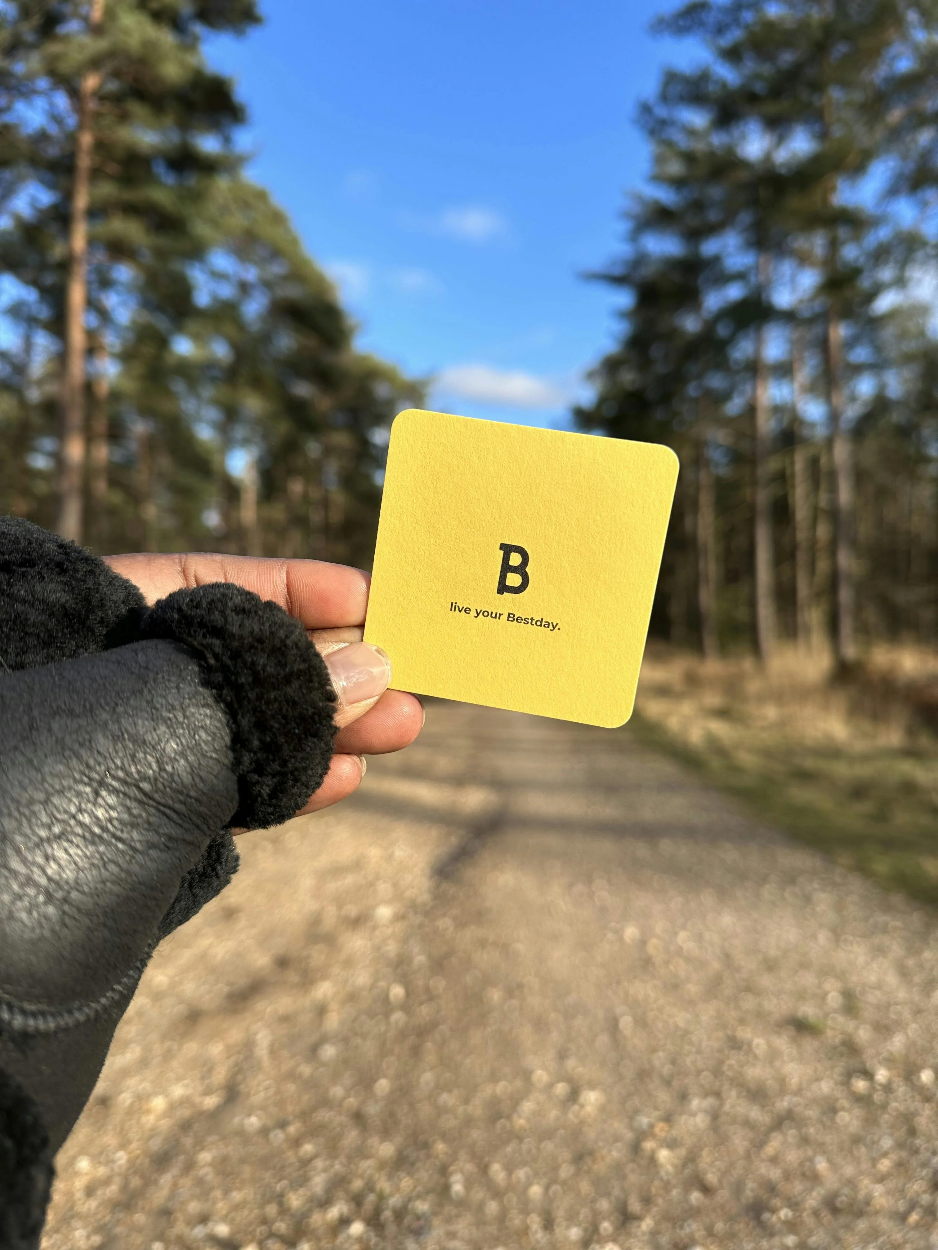 Bestday Topics card in a forest